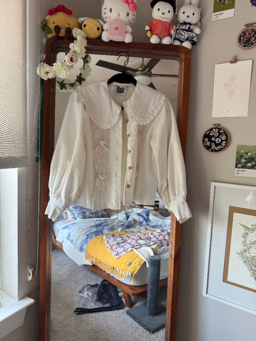 Kina and Tam The Tongue Tied Blouse - White (size S) - Picture 4 of 7